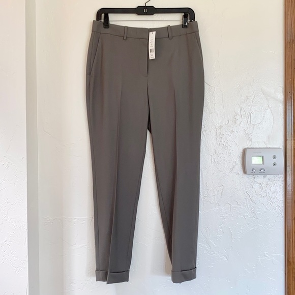 NWT Theory Mustadio Gray Cropped Wool Pants - Picture 6 of 9